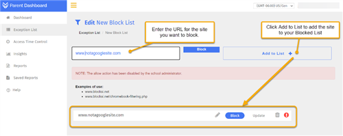 Block Site Step 6