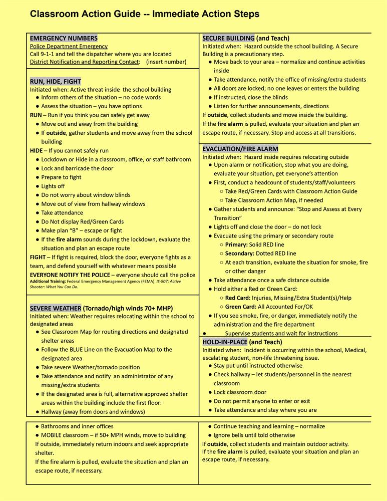 Classroom Action Guide